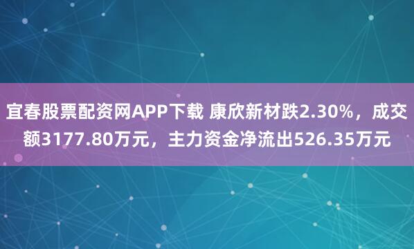 宜春股票配资网APP下载 康欣新材跌2.30%,成交额3177.80万元,主力资金净流出526.35万元